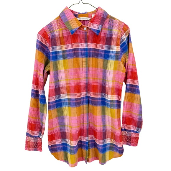 Soft Surroundings Tops - SOFT SURROUNDINGS Sansonne Shirt Top Multicolor Plaid